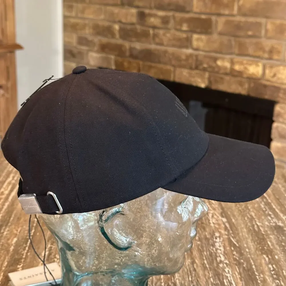 ALLSAINTS NWT Burman Logo Baseball Cap Hat Black Adjustable Strapback Monocolor